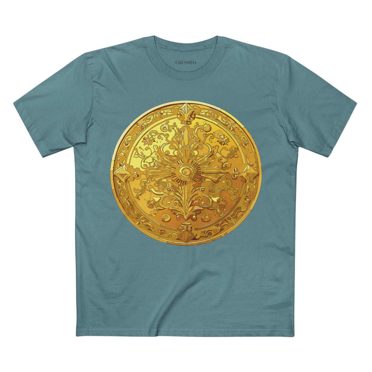 Antique Gold Coin Graphic Design T-Shirt Unisex 100 Cotton With Golden Print Artwork Tee 24