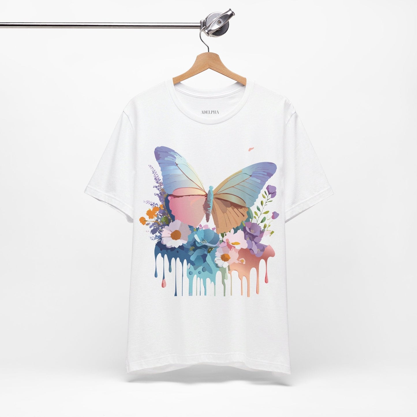 Butterfly Graphic Tee Unisex Vintage Inspired Art Design by Adelpha