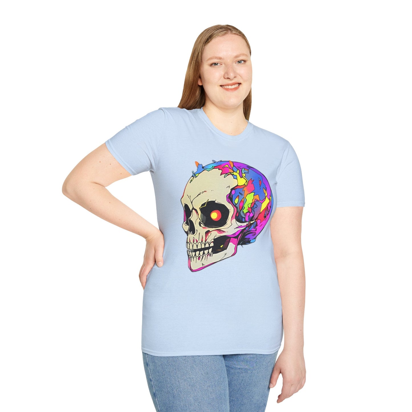 Skull Tee Shirt Unisex Skeleton Shirt Gildan Softstyle 64000 Short Sleeve Graphic Design
