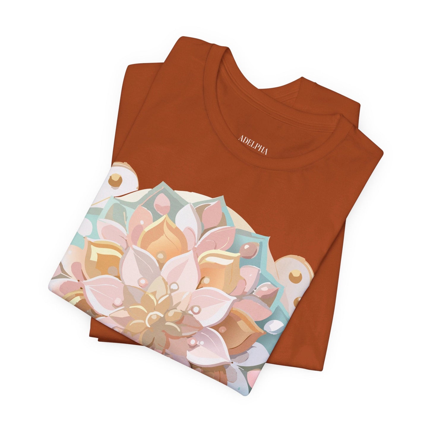 Mandala Graphic Unisex 100 Cotton Vintage Floral Artwork Tee 10