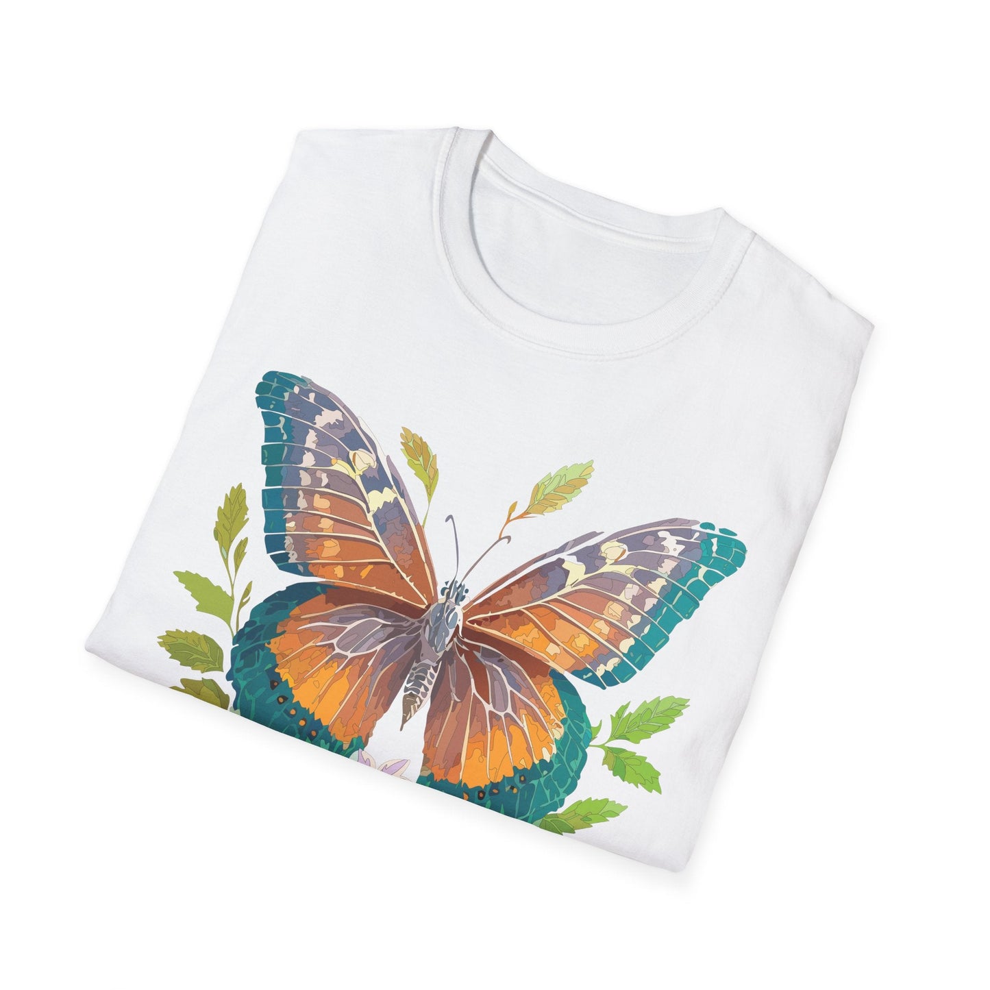 Unisex Butterfly Shirt With Monarch Design Cotton Tee Gildan 64000 Softstyle Comfort