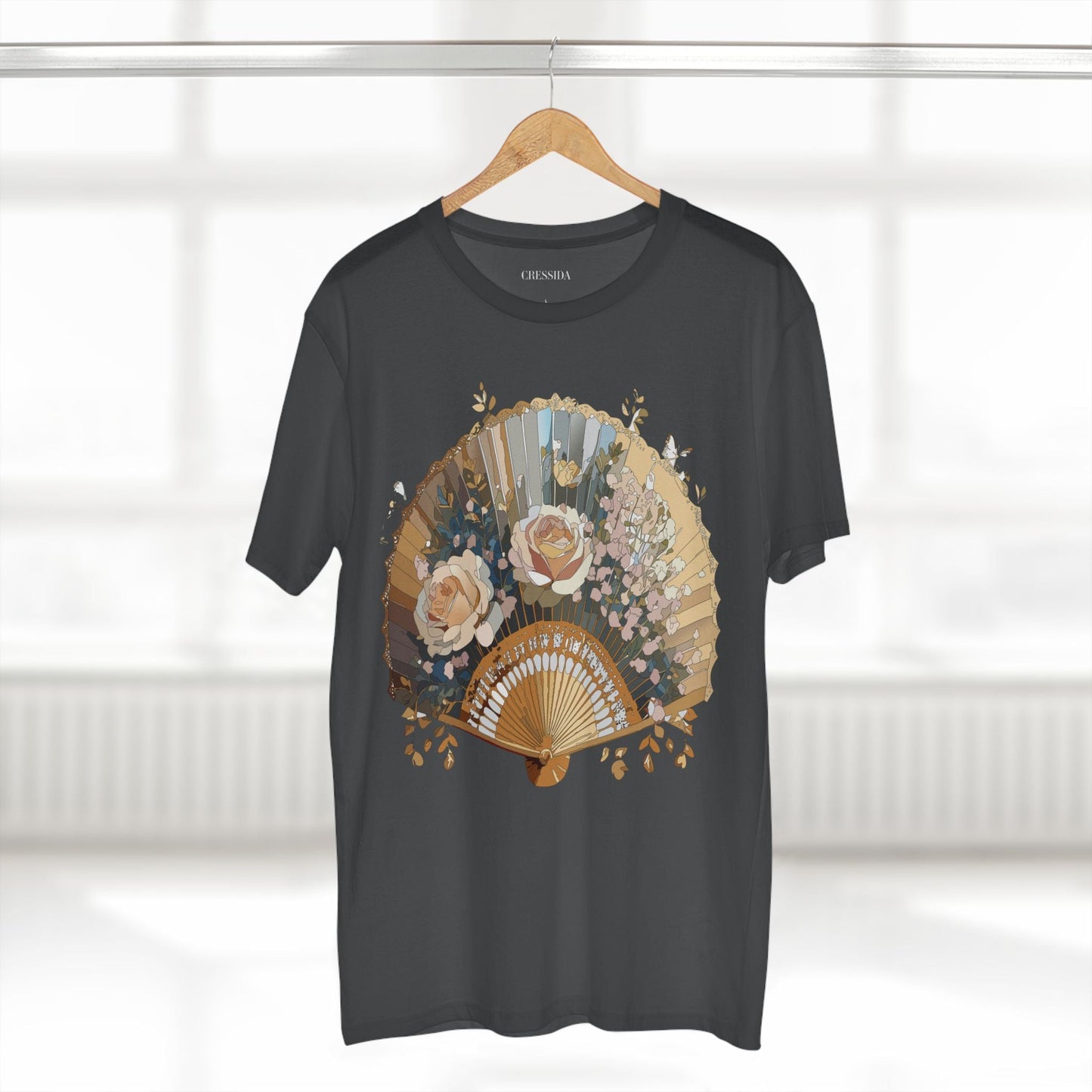 Antique Fan Graphic Design T-Shirt Unisex 100 Cotton Floral Carnival Artwork Tee 6