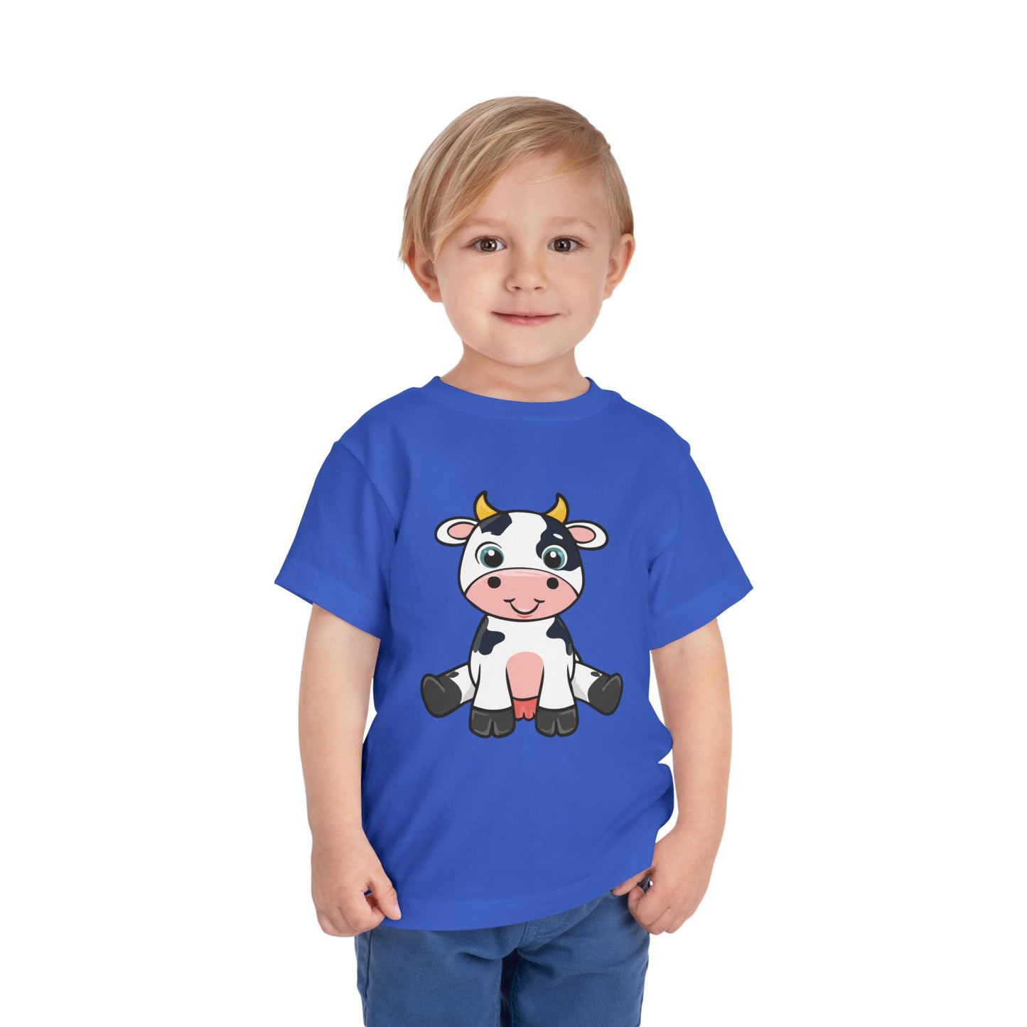 Cute Cow Toddler Short Sleeve Tee - Adorable Kids T-Shirt for Animal Lovers (T2-T5)