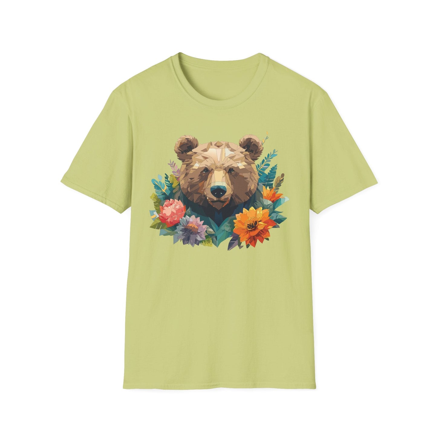 Bear T Shirt Unisex Softstyle Tee 100 Percent Ring Spun Cotton Gildan 64000 Comfortable