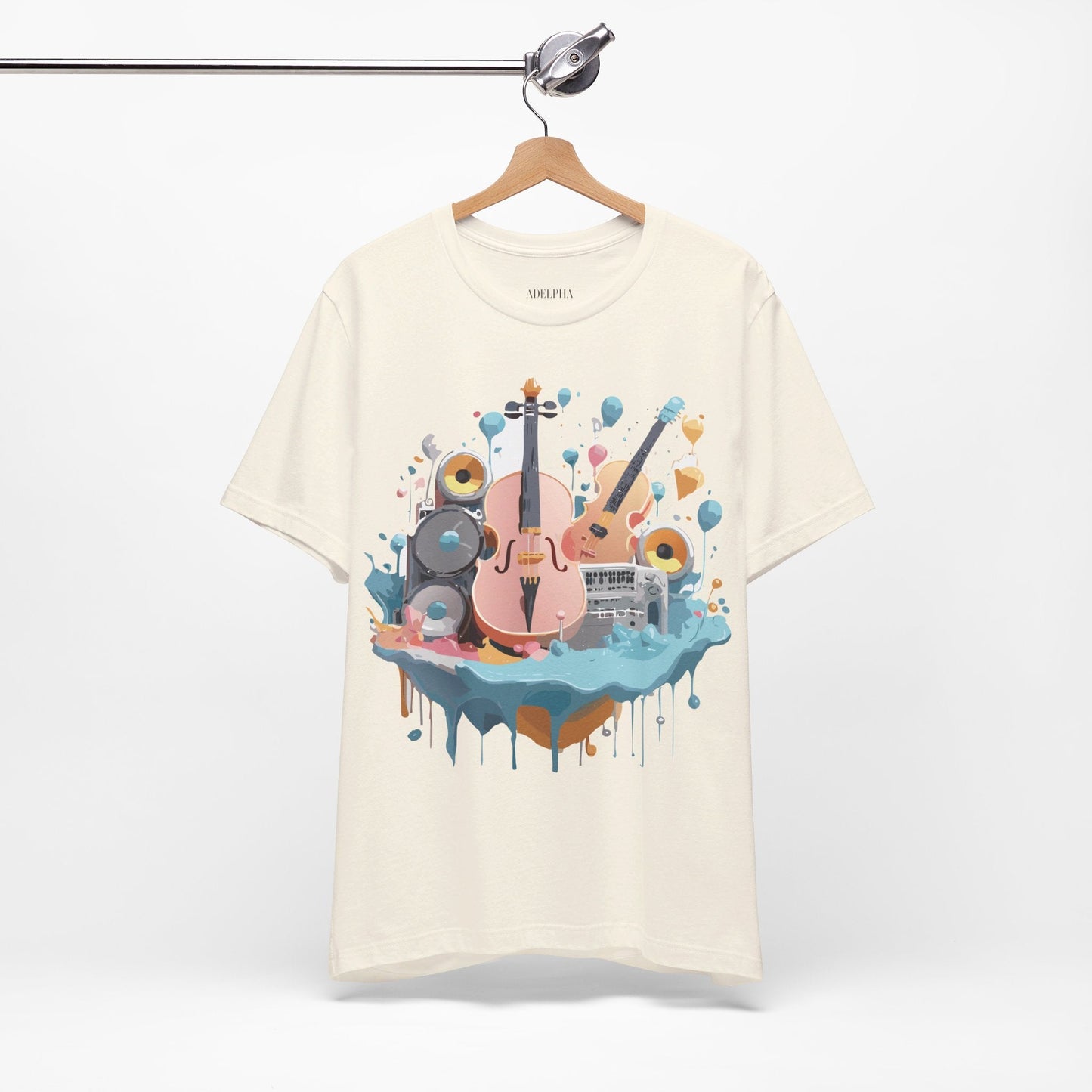 Adelpha Vintage Inspired Music Graphic T Shirt Unisex Jersey Short Sleeve Tee Artwork