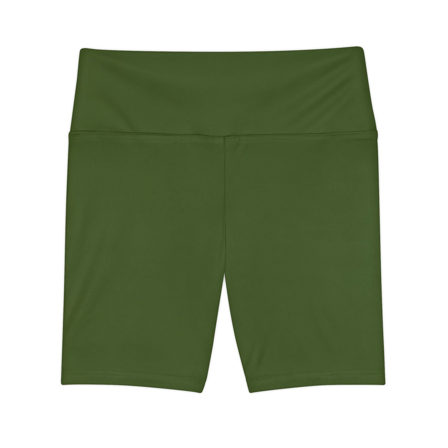 Olive Leaf Green High-Waist Women's Workout Shorts — Stretchy Biker Shorts for Gym & Yoga