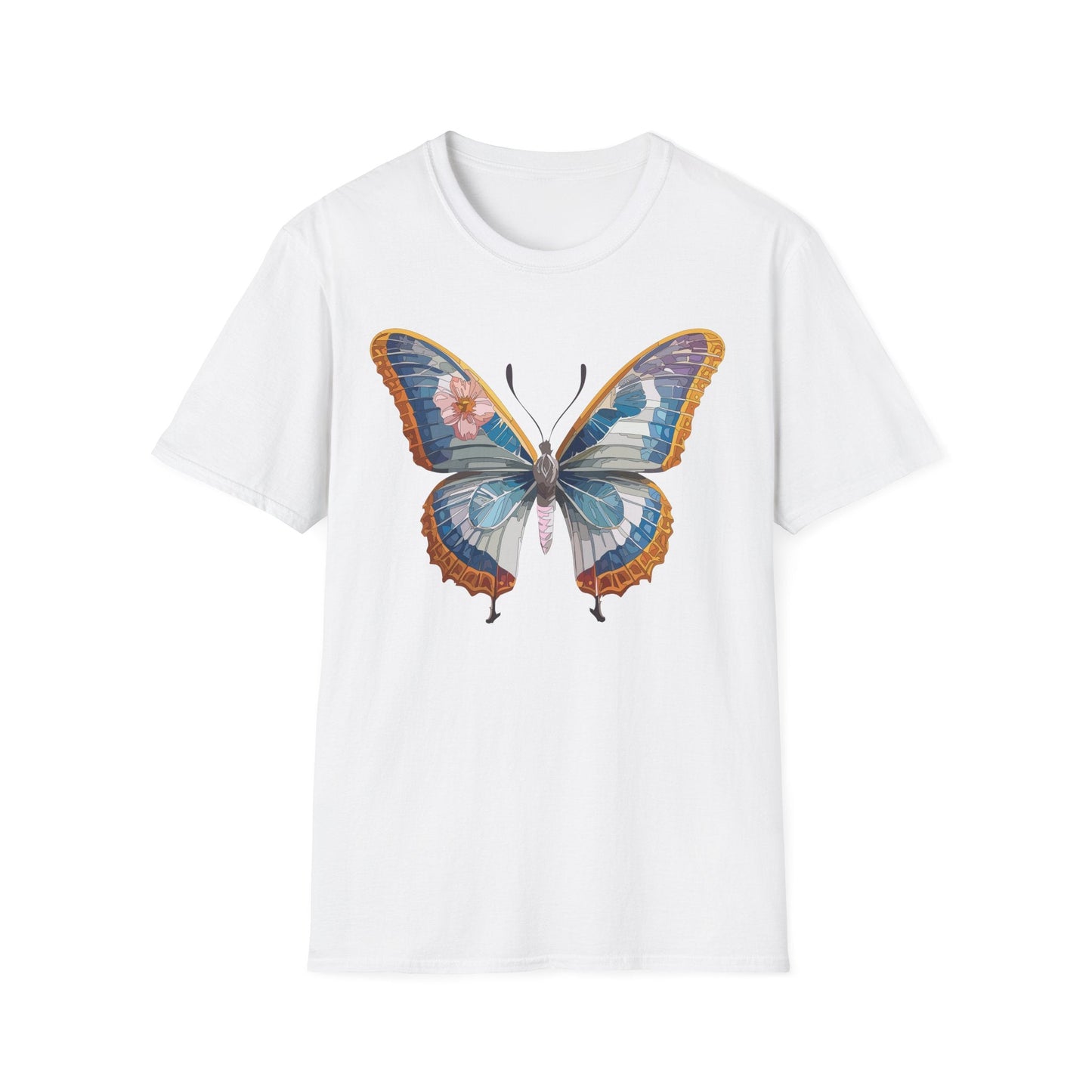 Unisex Butterfly Shirt Softstyle Tee 100 Percent Ring Spun Cotton Monarch Print Tee