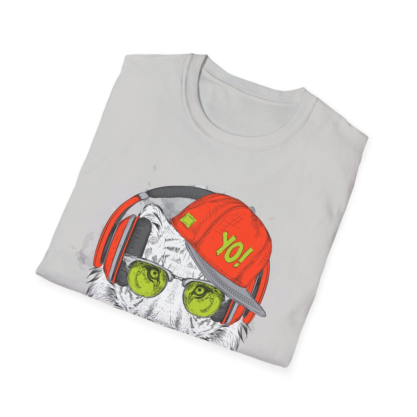 I Love Music Animals Shirt With Headphones Unisex Tee Gildan Softstyle 64000 Premium Comfort
