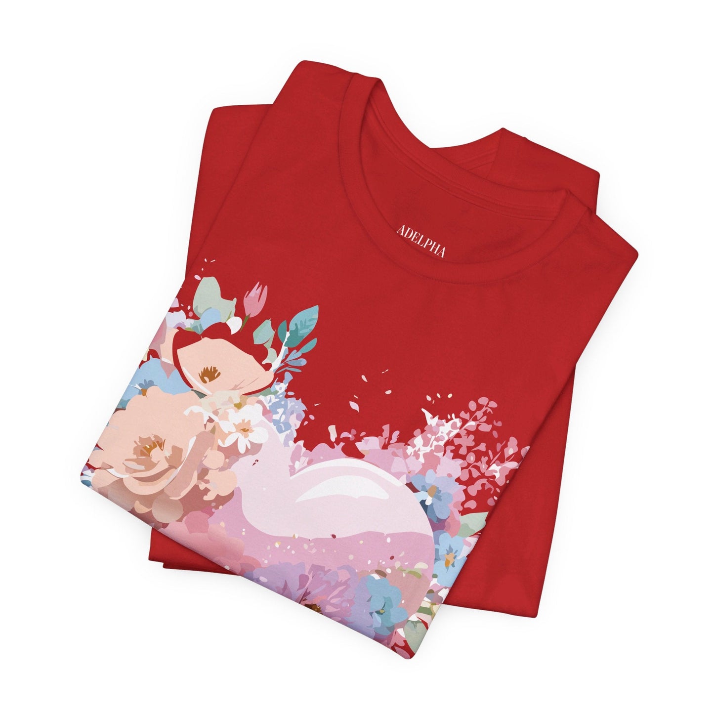 Valentine Day Graphic Unisex 100 Cotton Vintage Artwork with Love and Flower Design Tee 28