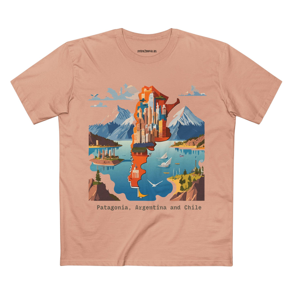 Patagonia Argentina and Chile map T-Shirt | Patagonia map tee