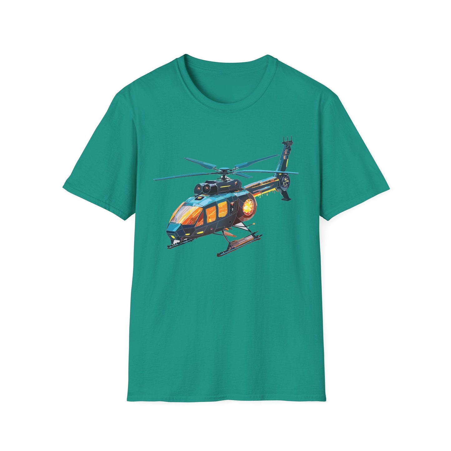 Chopper Helicopter Graphic Unisex Cotton Softstyle Short Sleeve Tee 1