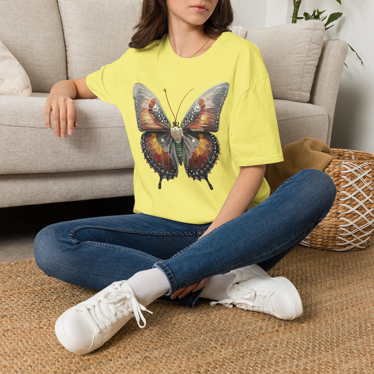 Butterfly Graphic T-Shirt — Vintage Orange Monarch Graphic Tee Unisex 100 Cotton Gildan T-Shirt