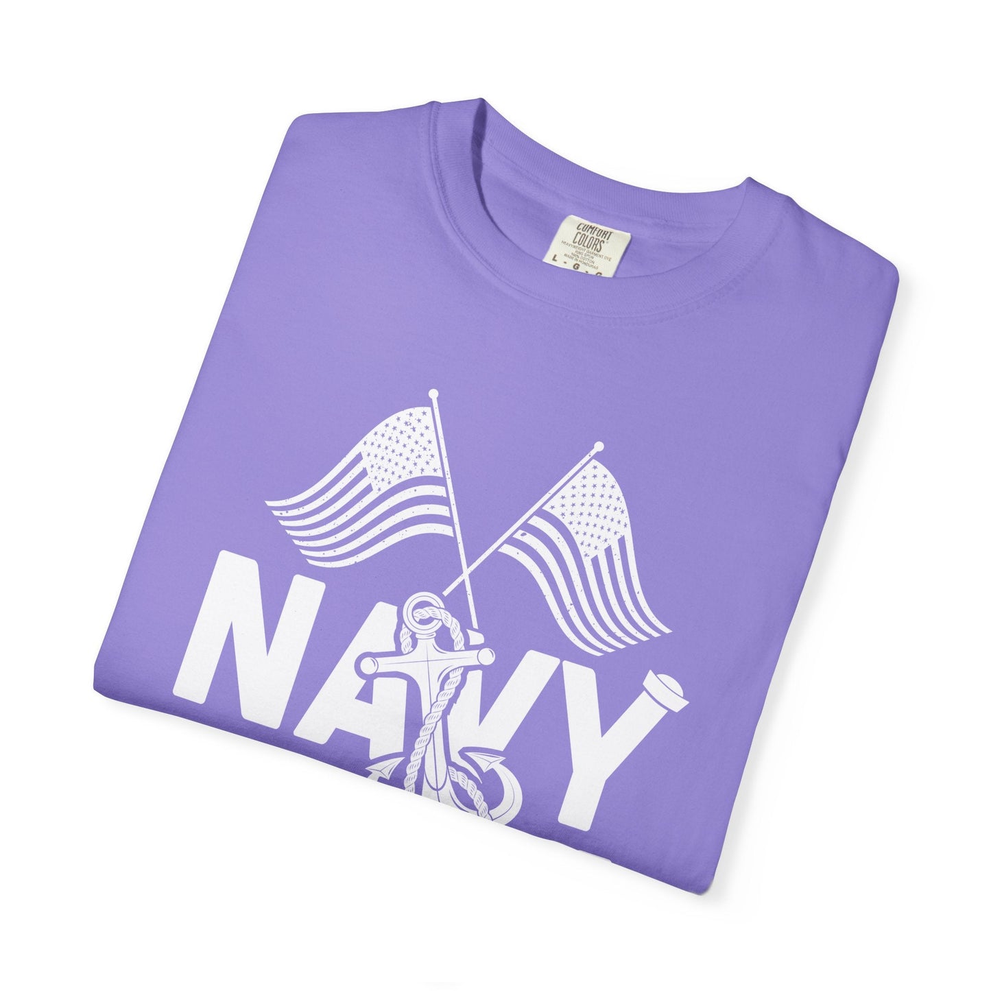 Navy Mom T-shirt Mother's Day Mama Tee Unisex Comfort Colors Garment-Dyed Cotton h20