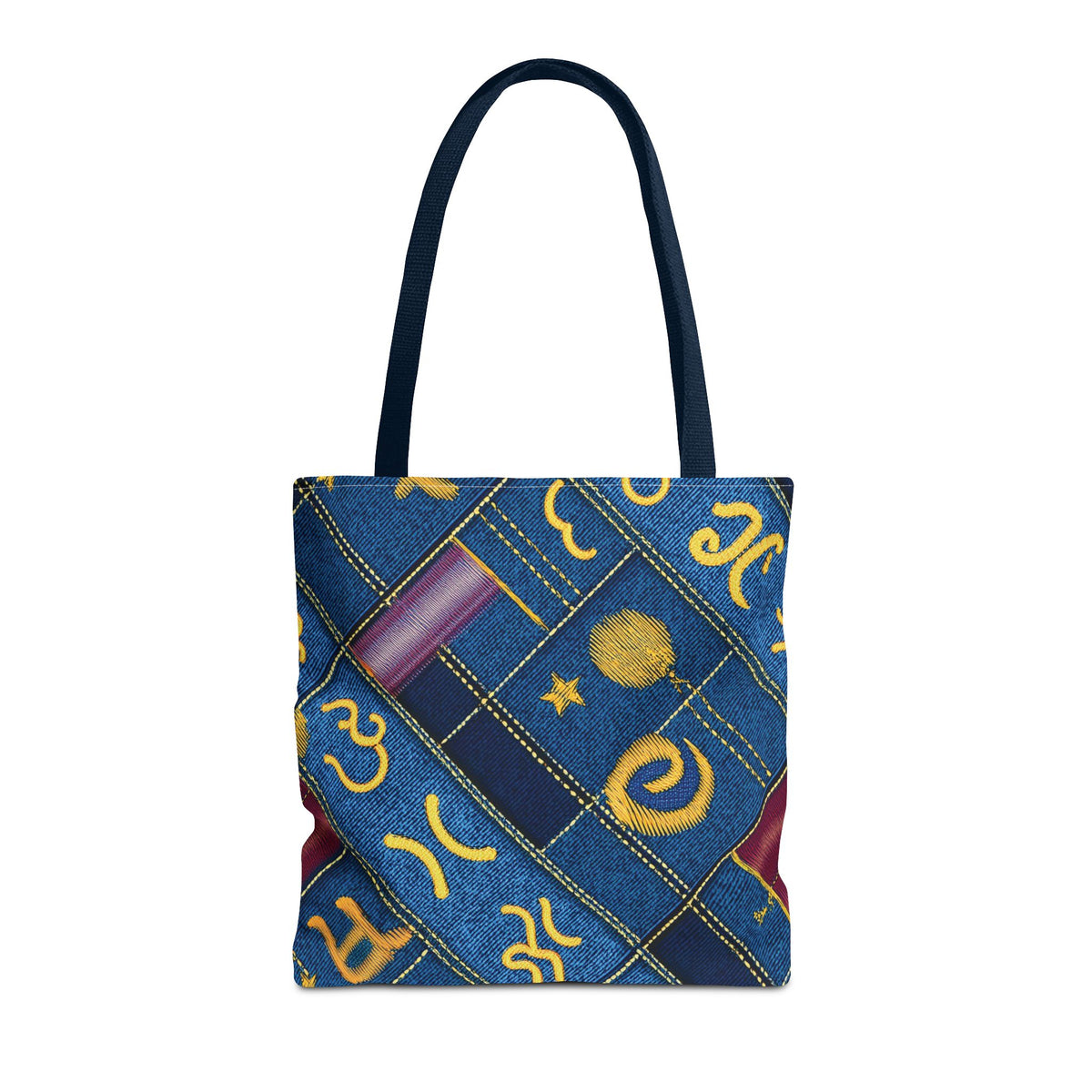 Denim Fabric Imitation Print Unisex Canvas Bag Poly Spun 3 Sizes Tote Bag 184