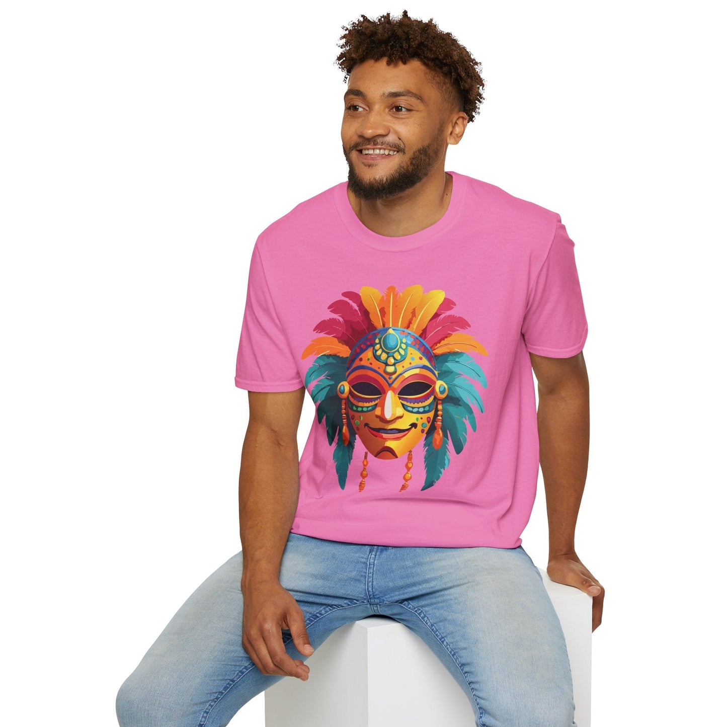 Mask Graphic Unisex Cotton Masquerade Design Artwork Tee 5