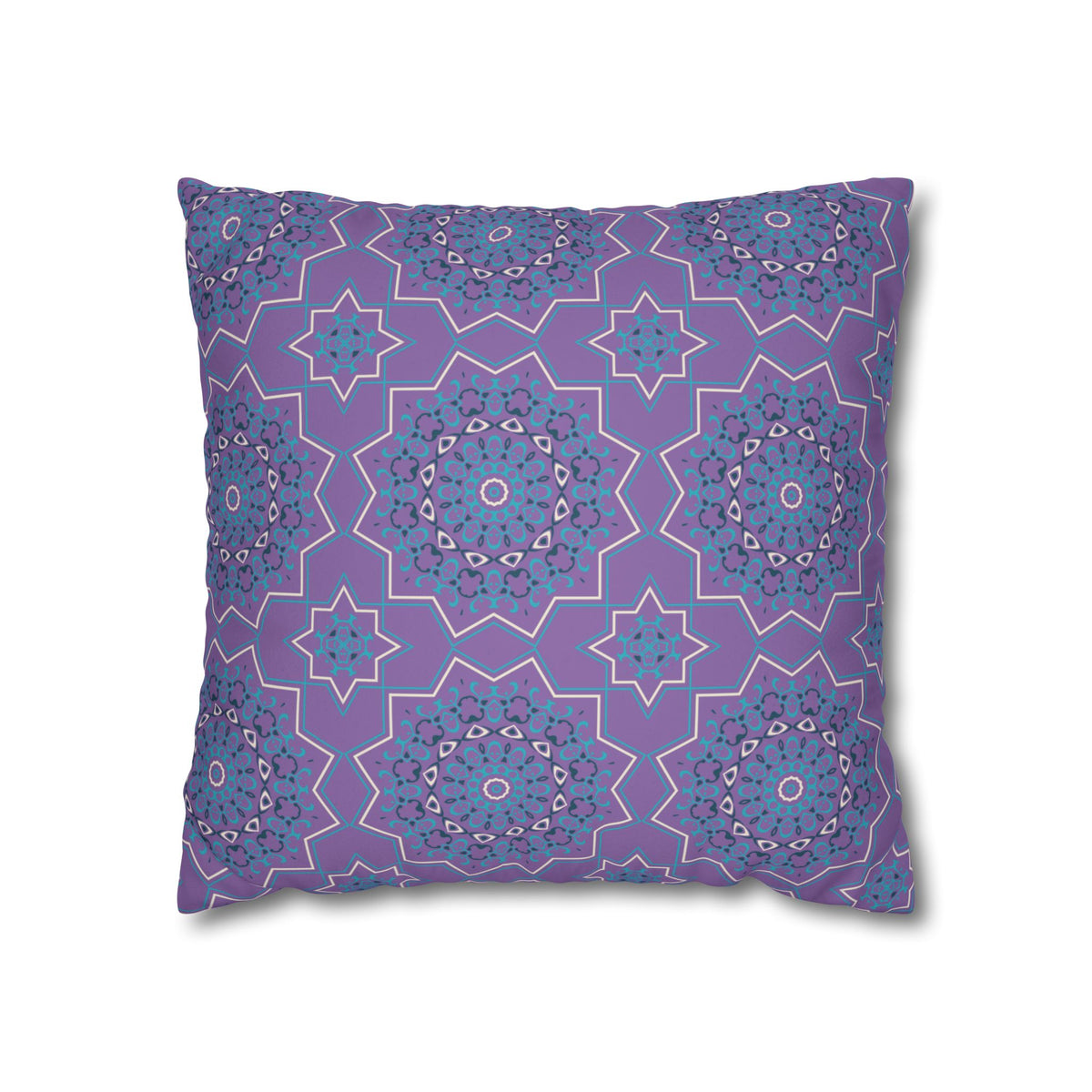 Ornament Print Pillowcase 100 Faux Suede Cover - 4 sizes: 14"-16"-18"-20" - Pillow Not Included