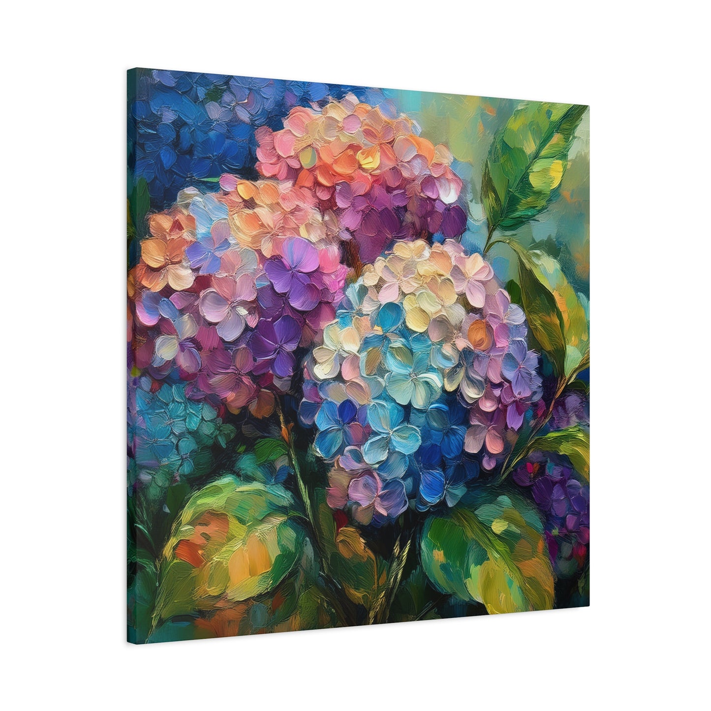 Hydrangeas Print Canvas, Flowers Oil Paint Print 20x20, 24x24, 30x30, 32x32, 36x36, Floral Art Design Print Non-Frame MC-28