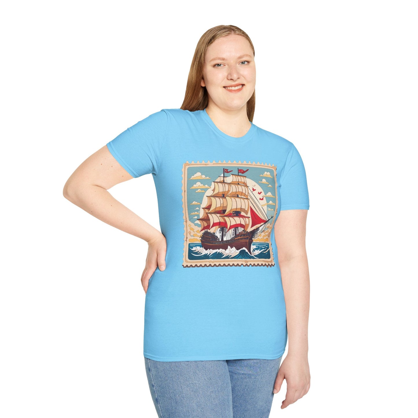 Ship T Shirts Frigate T Shirts Vessel Tee Shirt Unisex Softstyle Gildan 64000 Cotton Tee