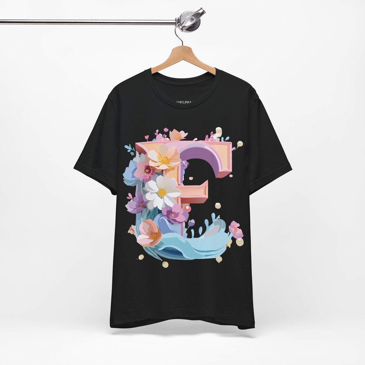 Letter E Graphic Unisex Cotton Bella+Canvas Tee with Art Letter Design