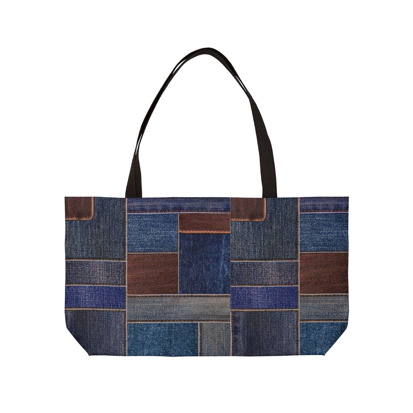Denim Color Imitation Print Unisex  Weekender Bag  Spun Polyester 24x13 Canvas Bag 4