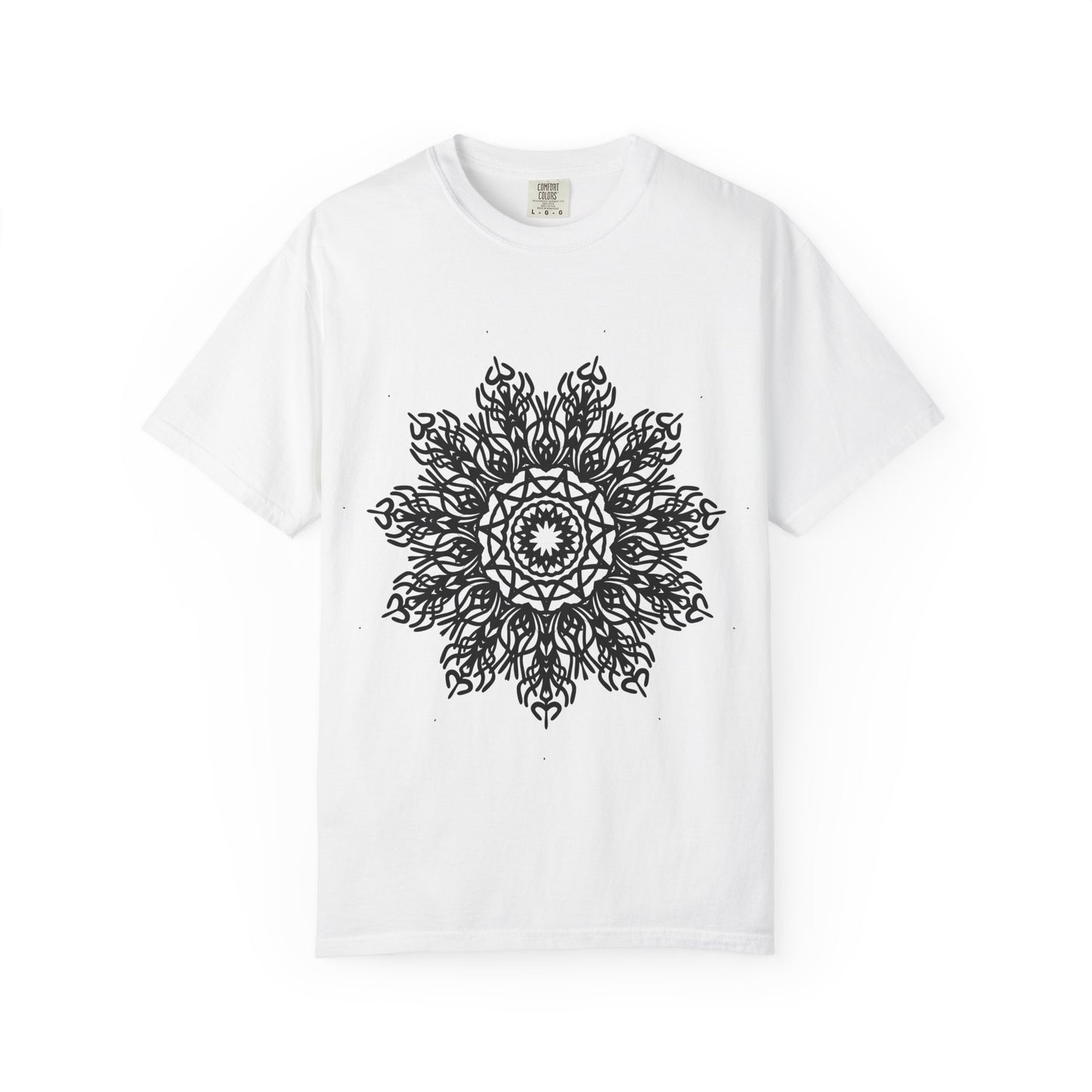 Unisex Garment Dyed Cotton T-Shirt with Mandala Graphic Design