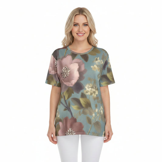 Unisex Poly T-Shirt with Floral Print