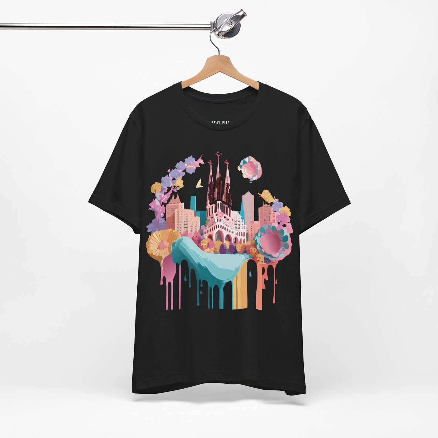 Tourist Barcelona Graphic Tee Unisex Vintage Style Artwork Art Design Tee