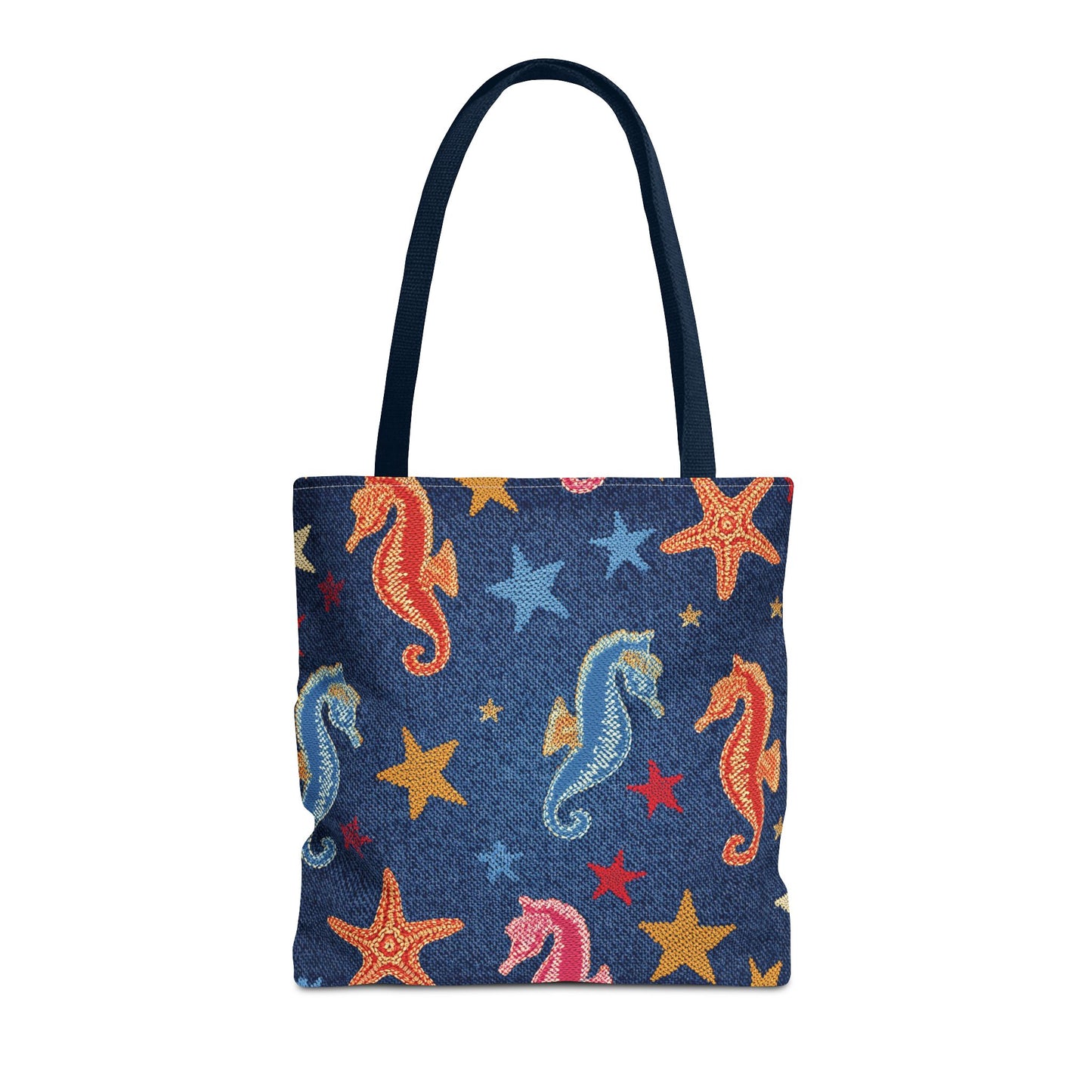 Denim Fabric Imitation Print Unisex Canvas Bag Poly Spun 3 Sizes Tote Bag 182-19