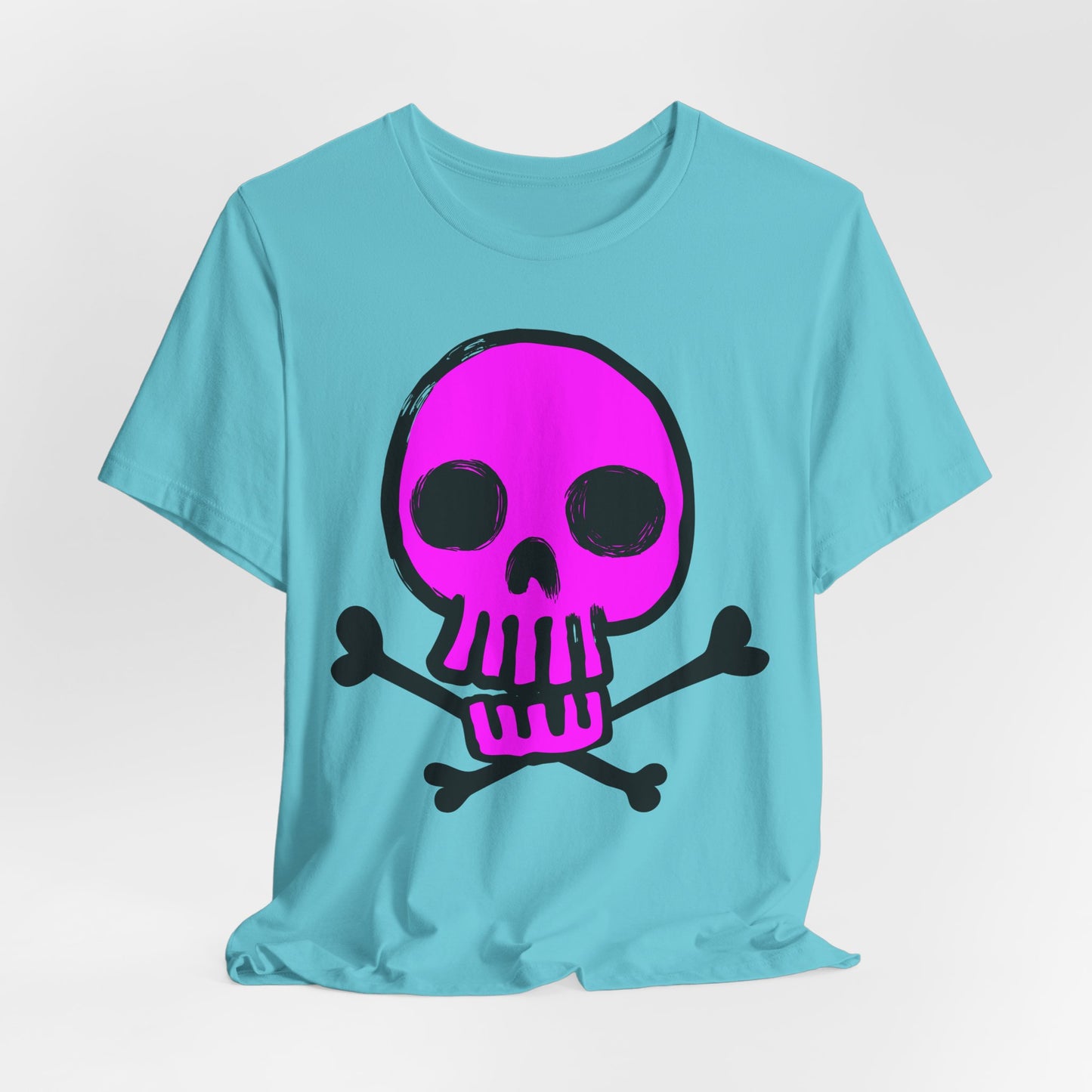 Pink Skull Graphic Design Tee, Skull Shirt, Vintage Tees, Art Design T-Shirt, Vintage Graphic Tee, Art Shirts with Skulls