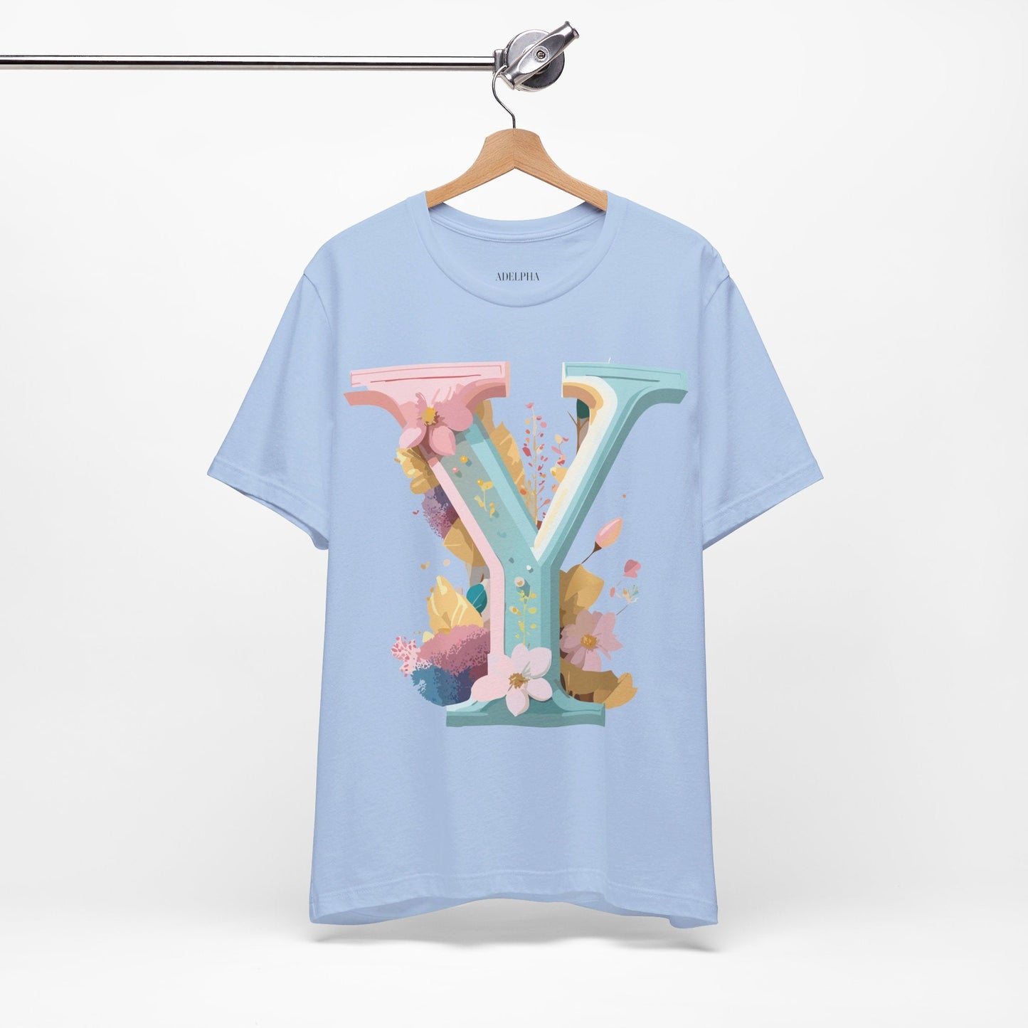 Letter Y Shirt Unisex Jersey Graphic Tee By Adelpha Vintage Inspired Art Short Sleeve Premium