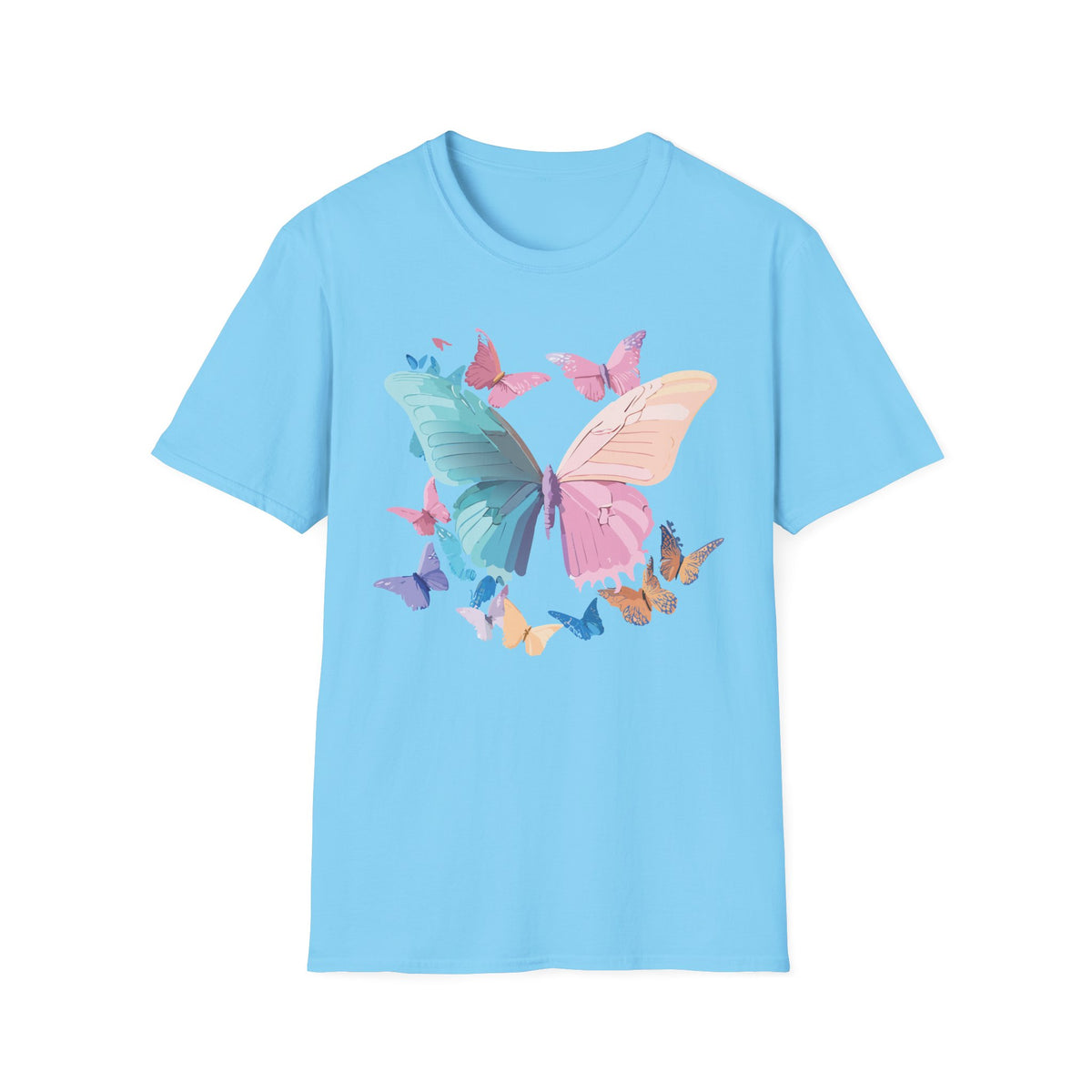 Colorful Butterfly Graphic Design Unisex 100 Cotton Gildan T-Shirt