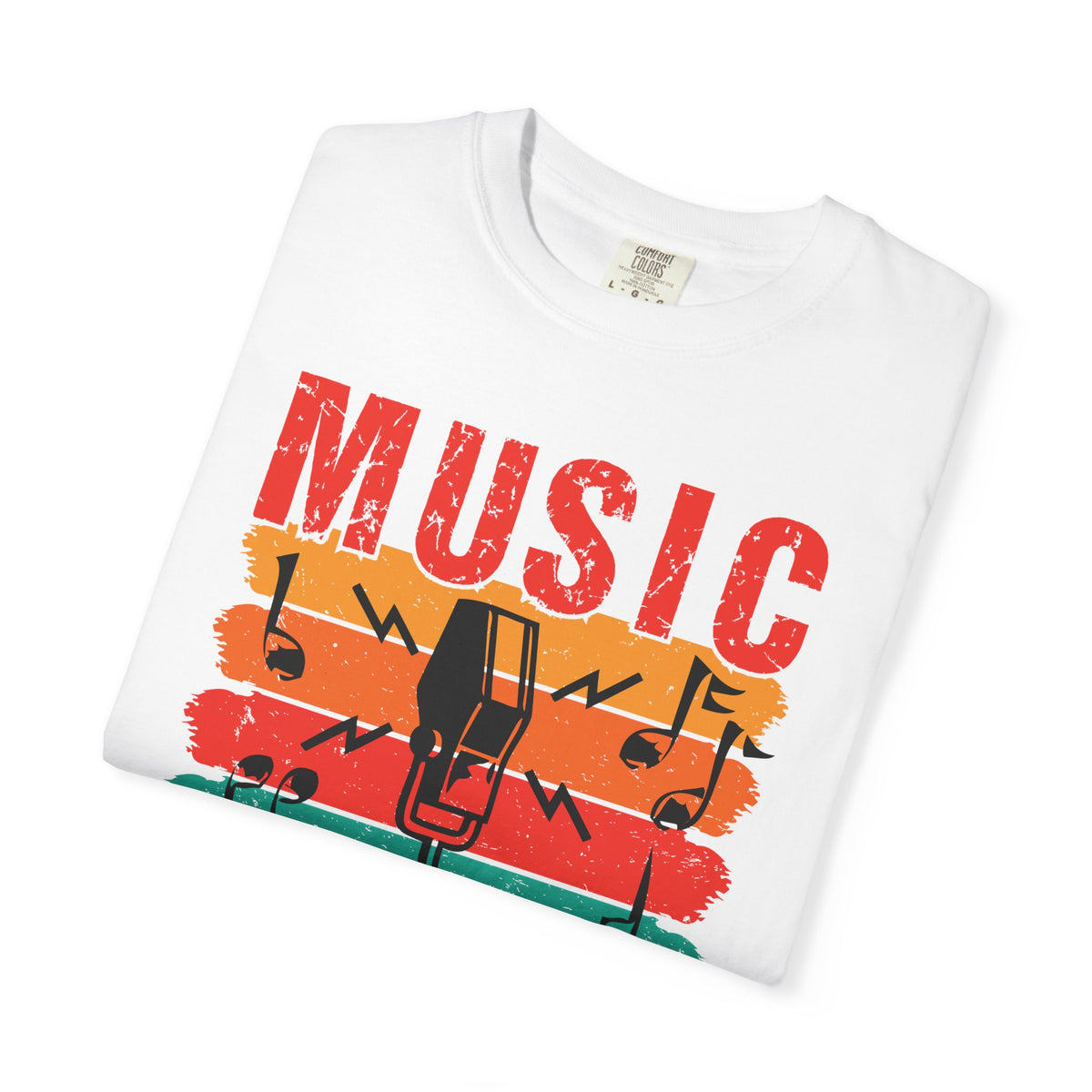 Music Can Change the World T-shirt Retro Microphone Music Notes Unisex Cotton Tee 089