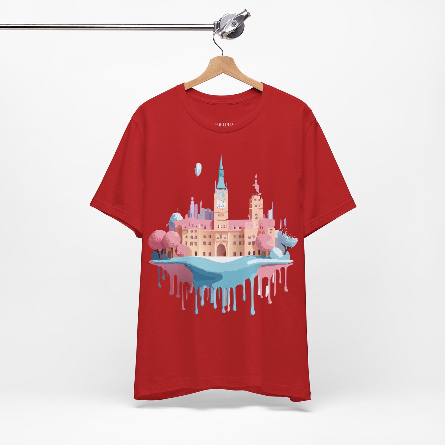Prague Tourist Shirt Unisex Short Sleeve Graphic Tee Featuring Adelpha Vintage Artwork