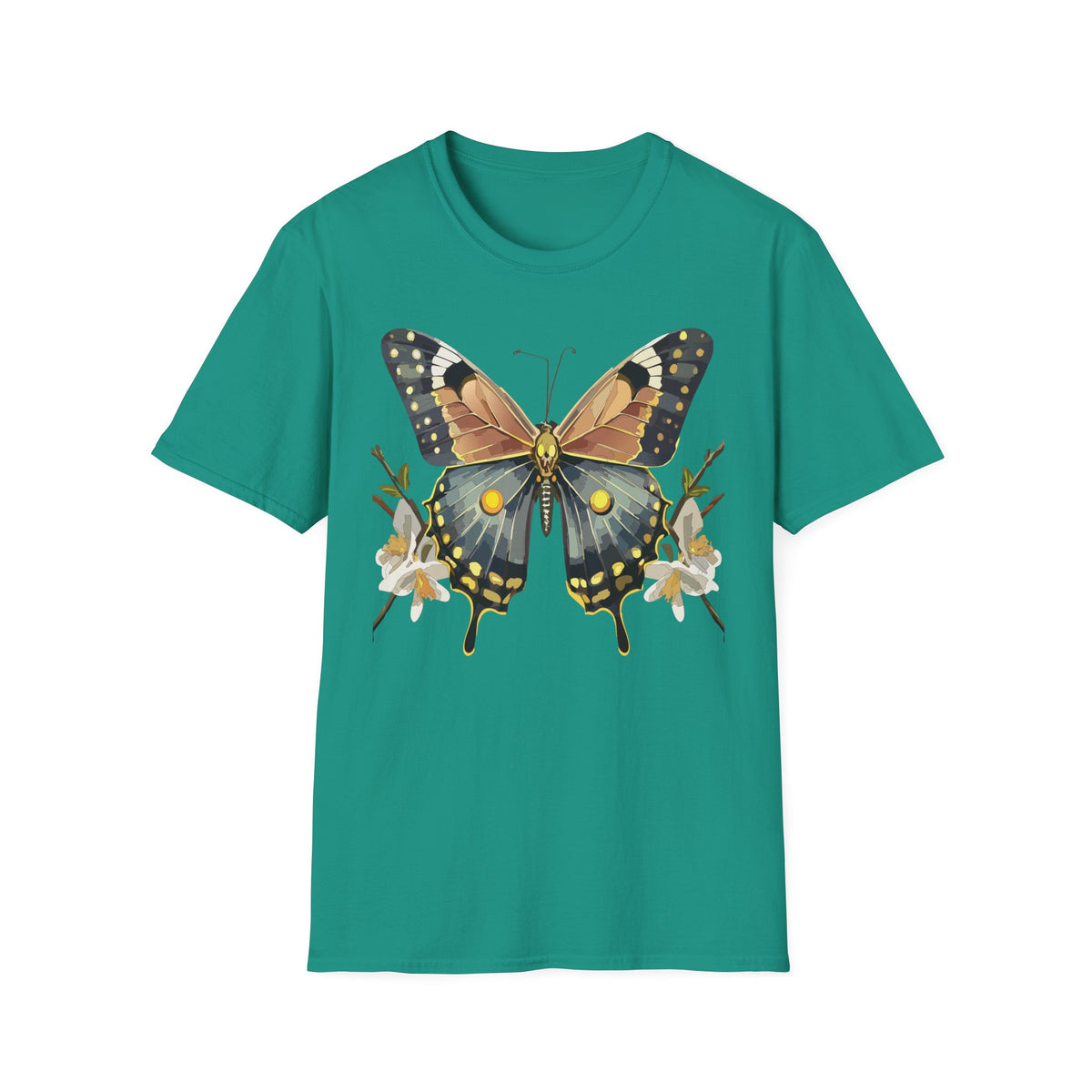 Butterfly Floral T‑Shirt — Vintage Monarch Graphic Tee Unisex 100 Cotton Gildan T-Shirt