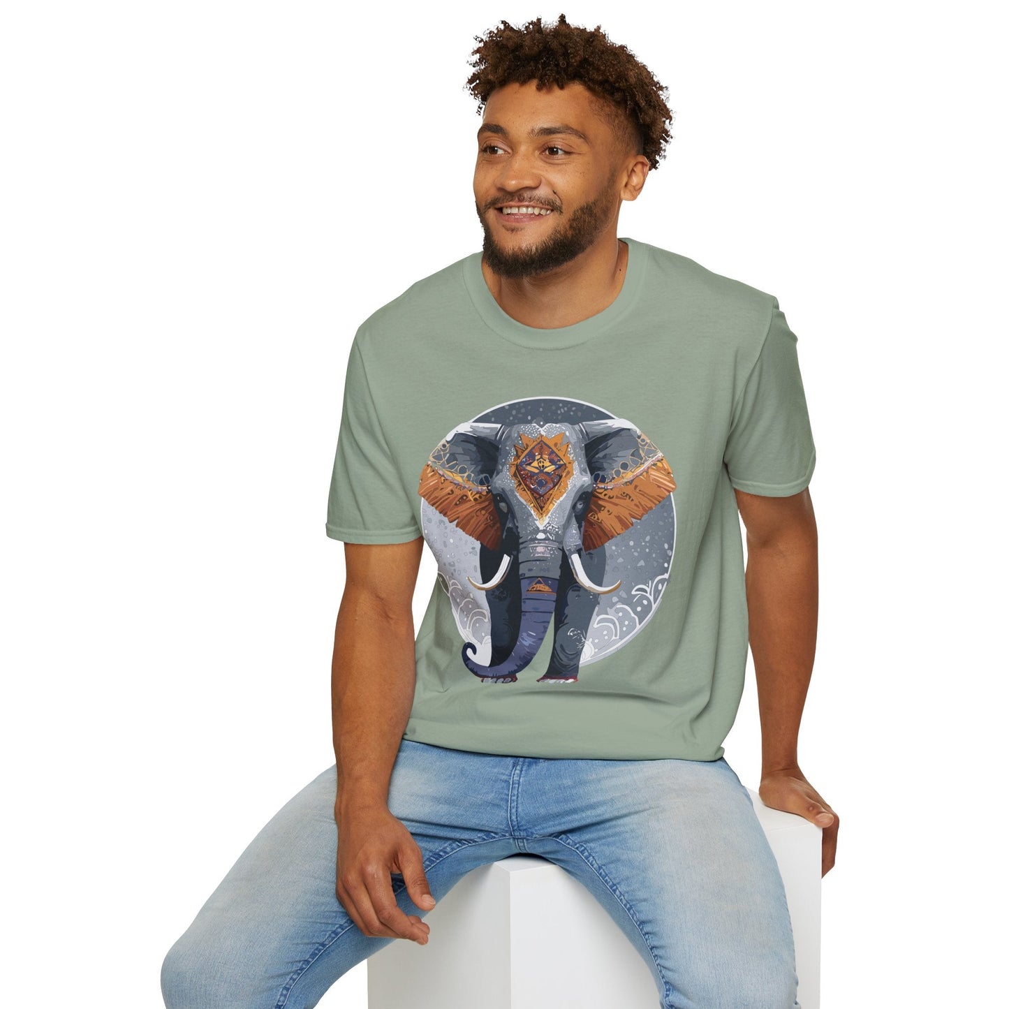Elephant T Shirt Unisex Short Sleeve Tee SoftStyle Gildan 64000 One Hundred Percent Cotton
