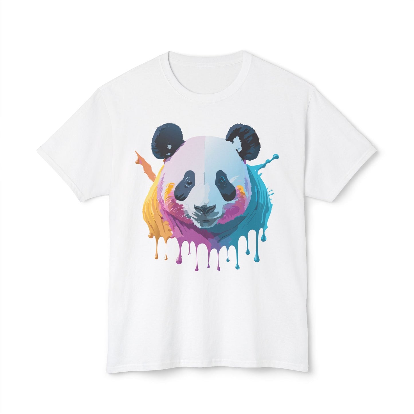Unisex Panda Art Tee With Floral Print Premium Vintage Style HD Cotton Shirt Comfortable