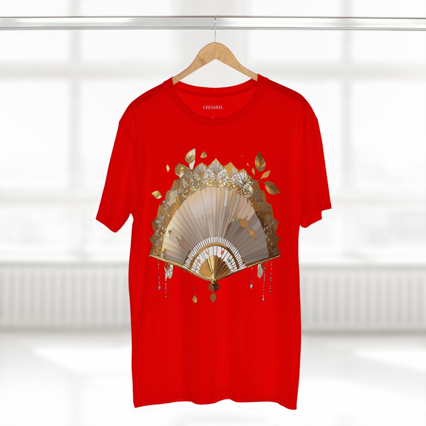 Antique Fan Graphic Design T-Shirt Unisex 100 Cotton Floral Carnival Artwork Tee 12