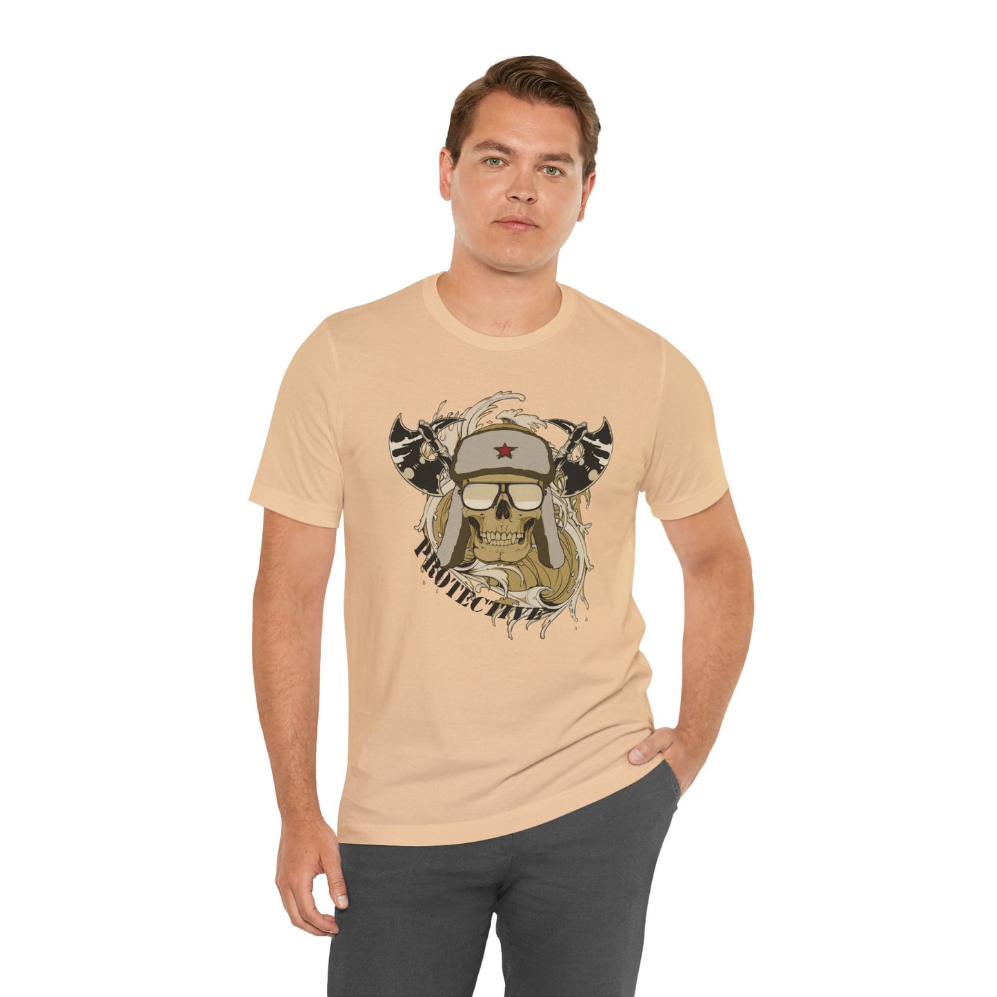 Viking Skull Graphic with Horned Helmet T-Shirt Captain Design Tee Art-41