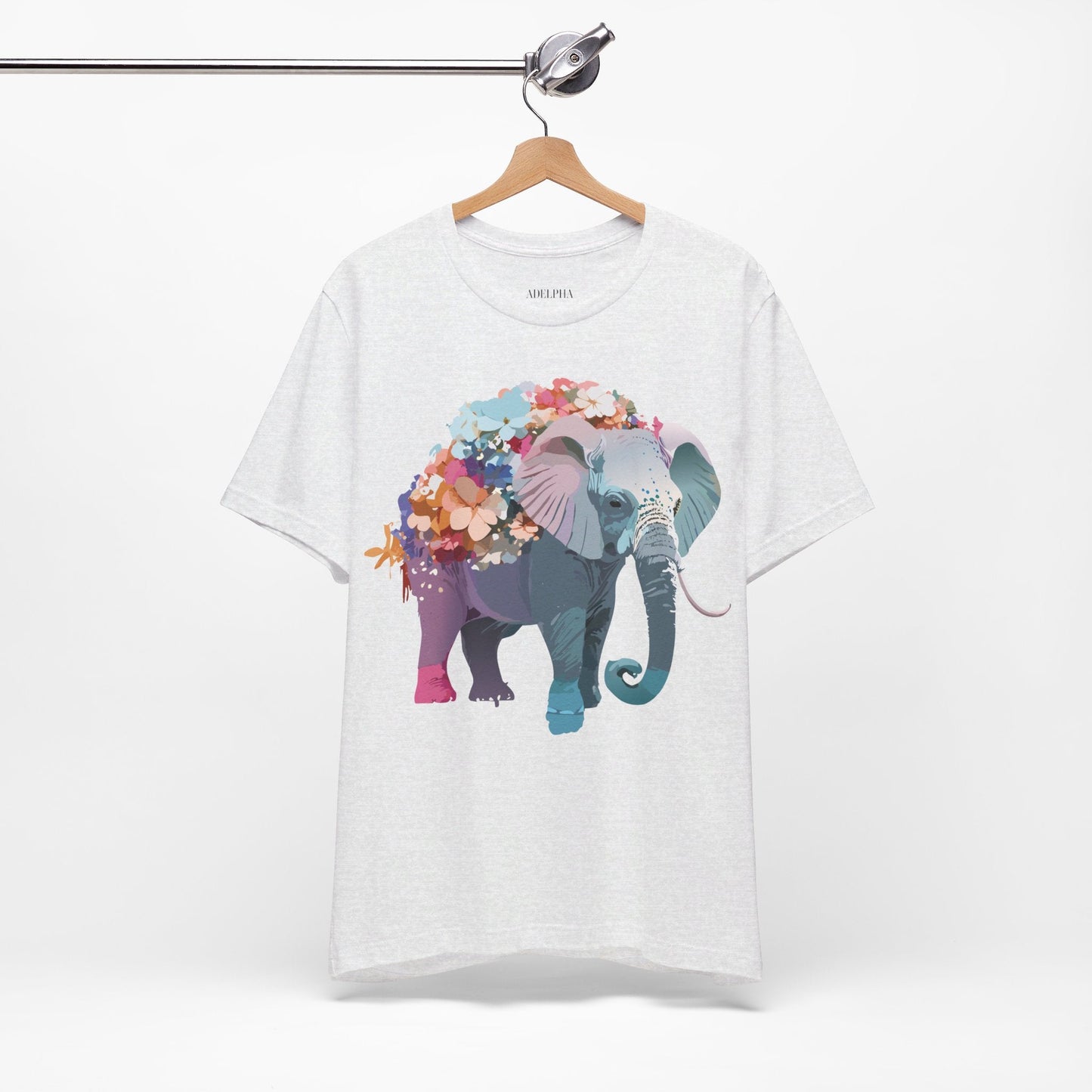 Adelpha Elephant Graphic Tee Unisex Short Sleeve Vintage Inspired Art Design Collection
