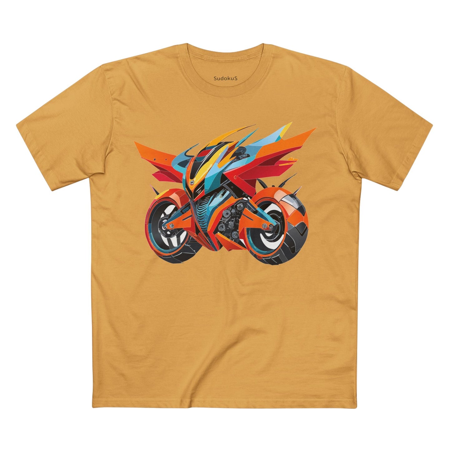 Moto Bike Graphic Unisex 100 Cotton Staple Tee 1