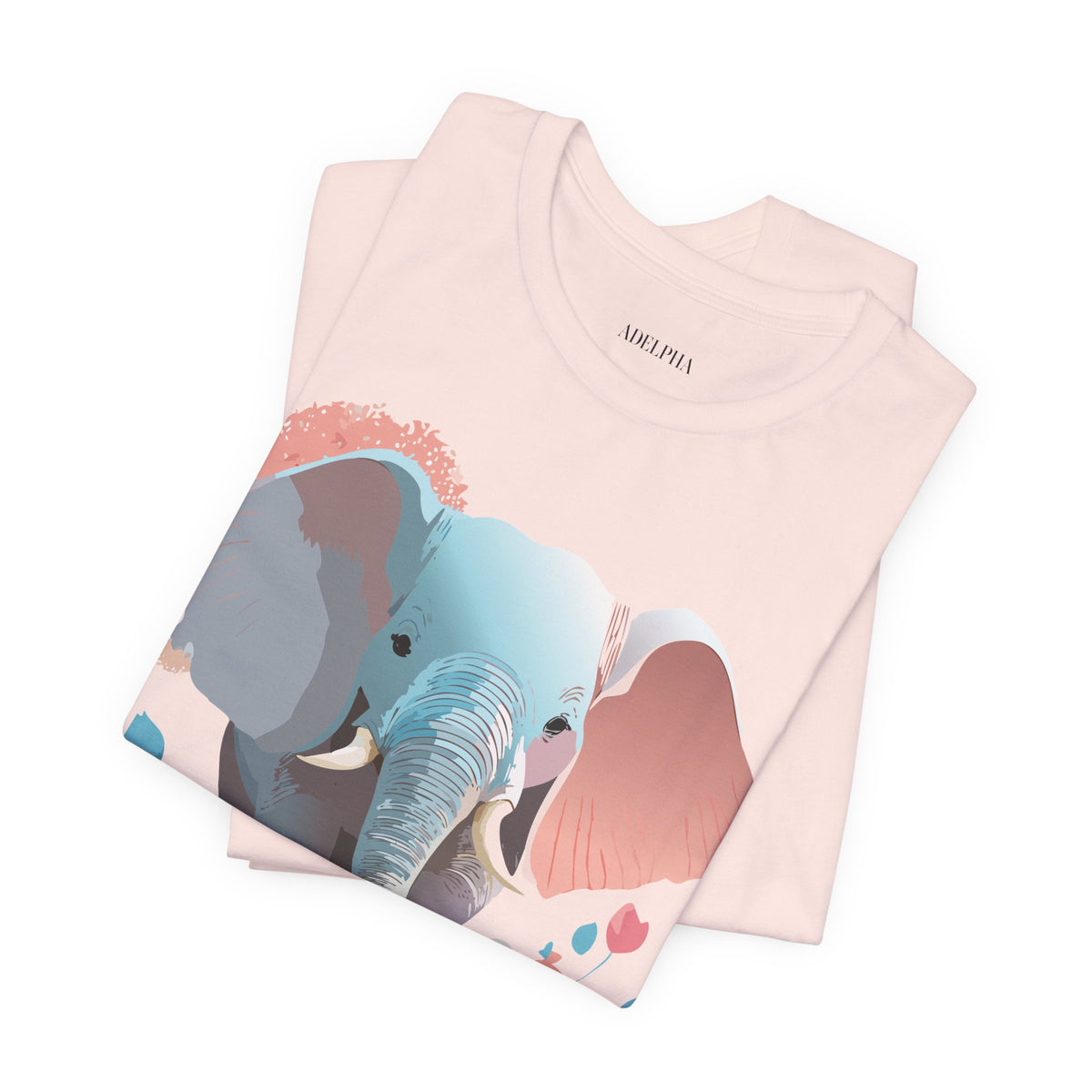 Elephant Graphic Unisex Cotton Bella+Canvas Tee with Art Animal Design e132