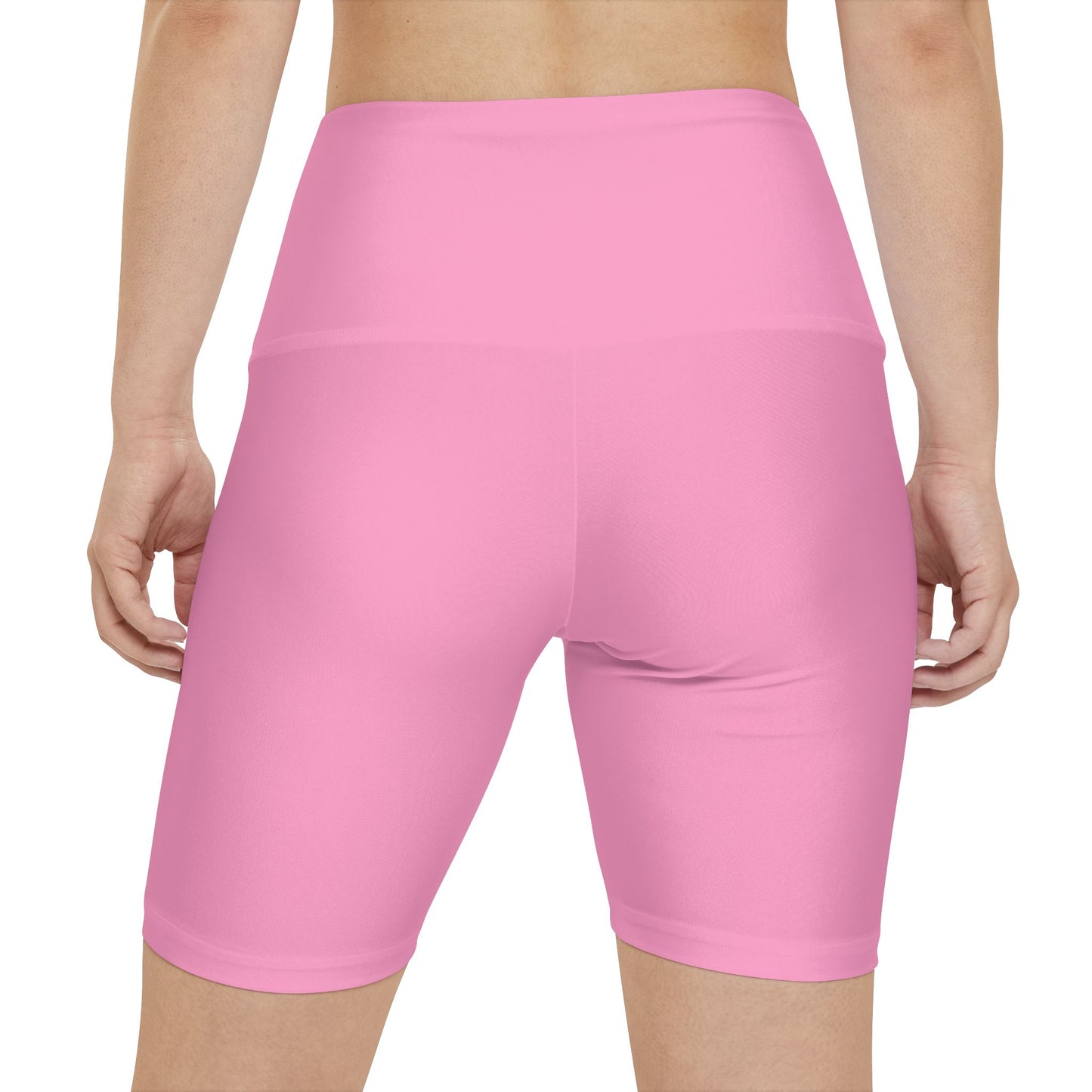 Doll Pink Women's Workout Shorts — Solid High-Waist Biker Shorts for Exercise & Everyday Wear
