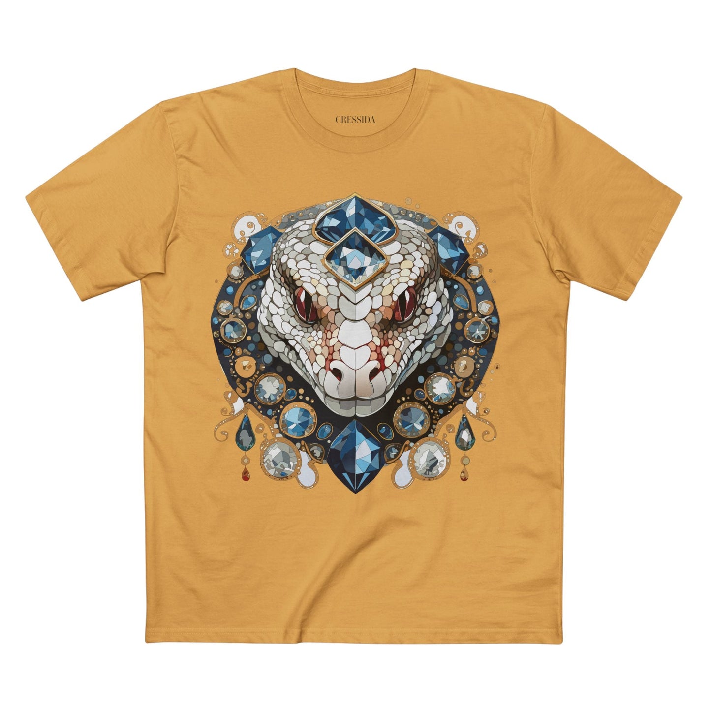 Snake Graphic Unisex 100 Cotton Tee With Unique Animal Golden Medallion Art Design 41