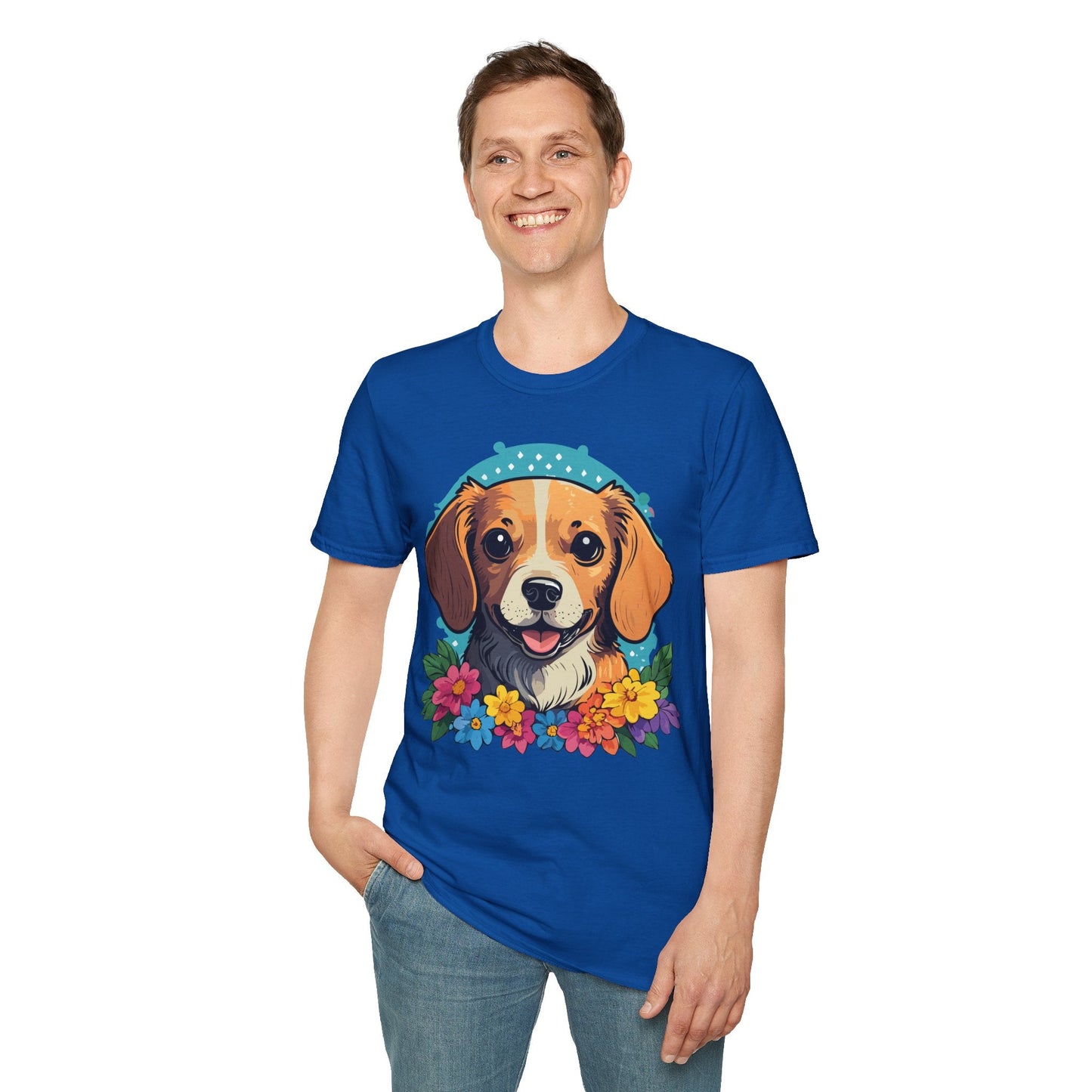 Dog Shirt Unisex Animal Tee Softstyle Cotton Ring Spun Comfort