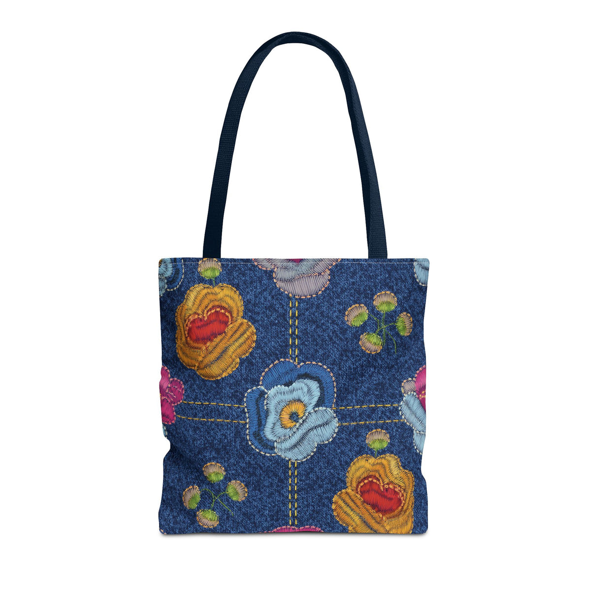 Denim Fabric Imitation Print Unisex Canvas Bag Poly Spun 3 Sizes Tote Bag 163