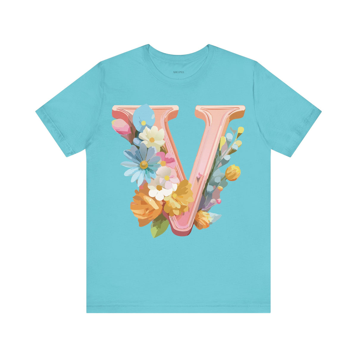Letter V Graphic Unisex Cotton Bella+Canvas Tee with Art Letter Design