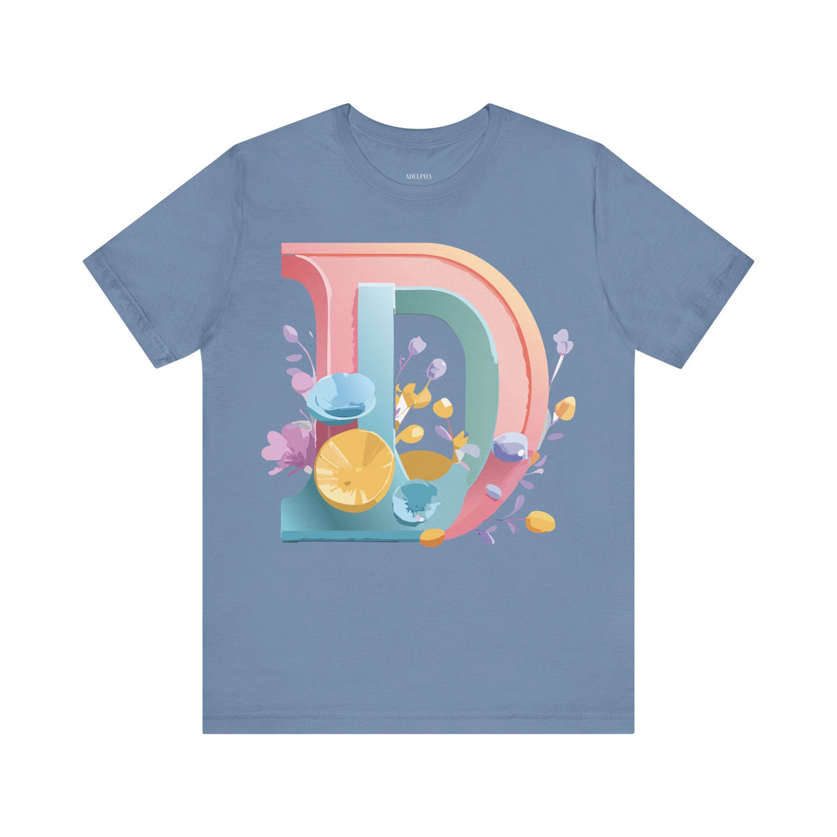 Letter D Graphic Unisex Cotton Bella+Canvas Tee with Art Letter Design