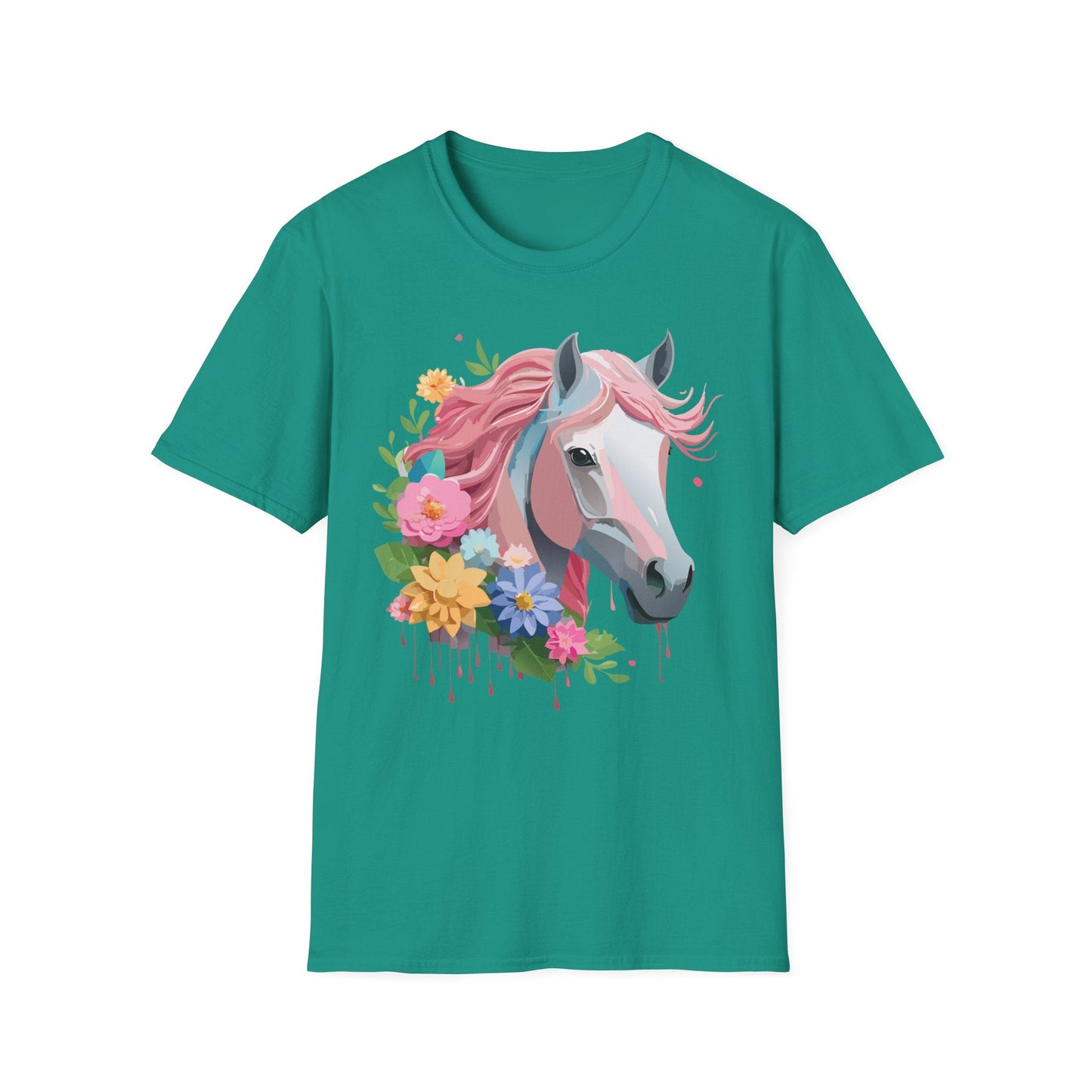 Unisex Horse Shirt Softstyle Cotton Tee With Animal Print Design