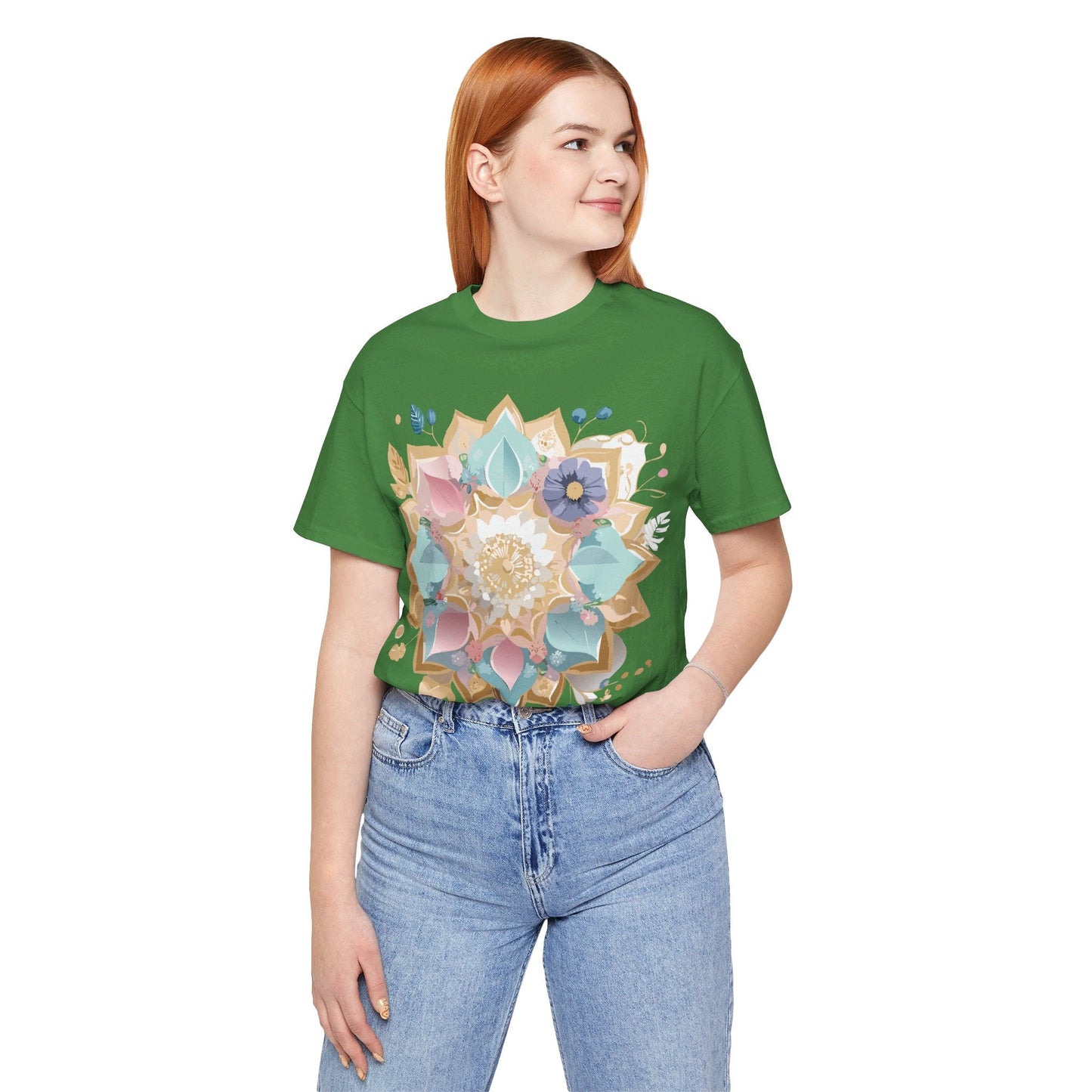 Mandala Graphic Unisex 100 Cotton Vintage Floral Artwork Tee 16