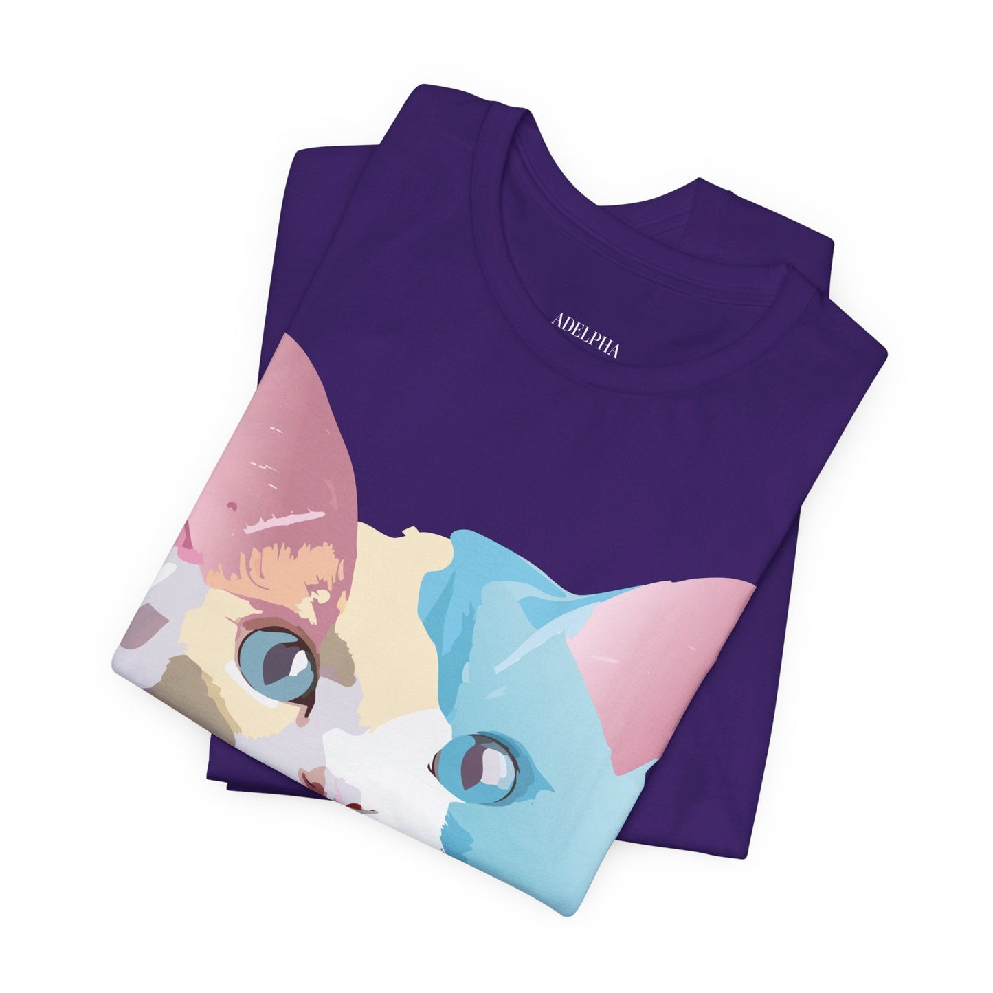 Cat Graphic Tee Unisex Short Sleeve Shirt With Vintage Adelpha Artwork